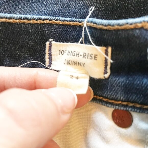 MADEWELL 10" High Rise Skinny Blue Jeans in Danny Wash Womens 24 - Picture 6 of 11